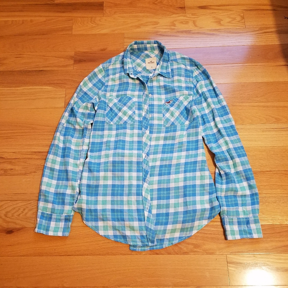 Hollister plaid button down shirt